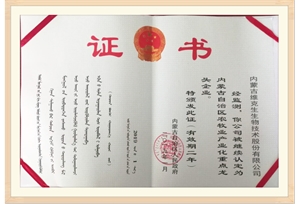 重点龙头企业证书